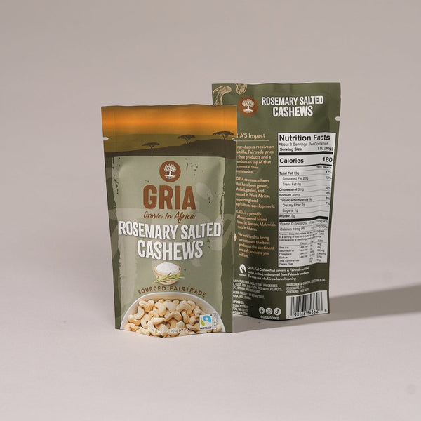 Rosemary Salted Fairtrade Cashews (2 oz) – GRIA Food Co.